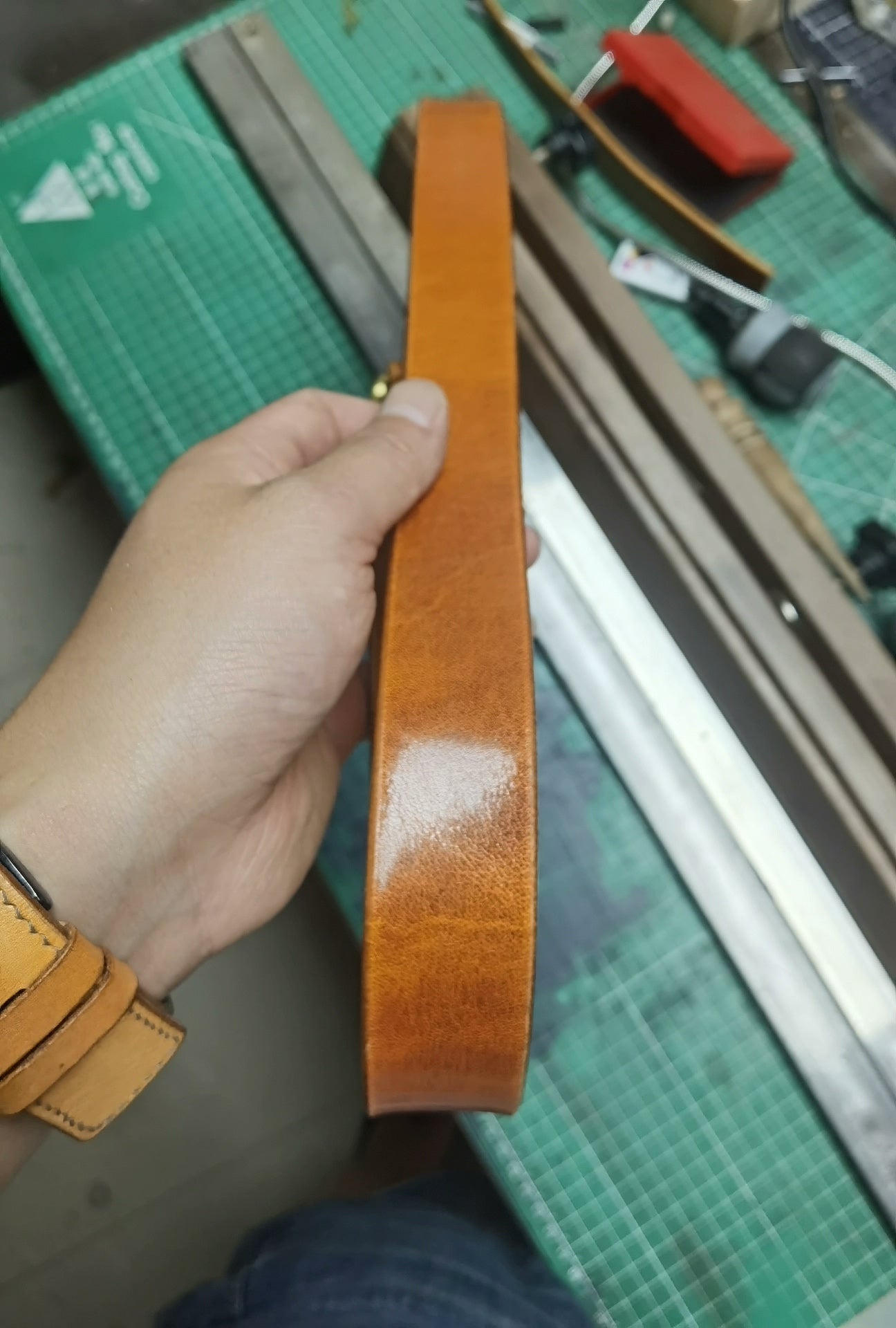 Horwin style sunset yellow top layer cowhide women's handmade belt,…