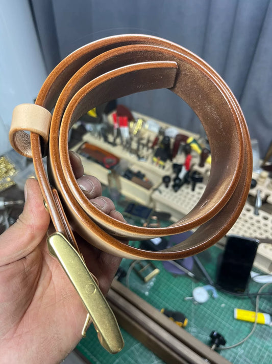 6.5mm thick Meian handmade belt belt, imported Meian, like to consult