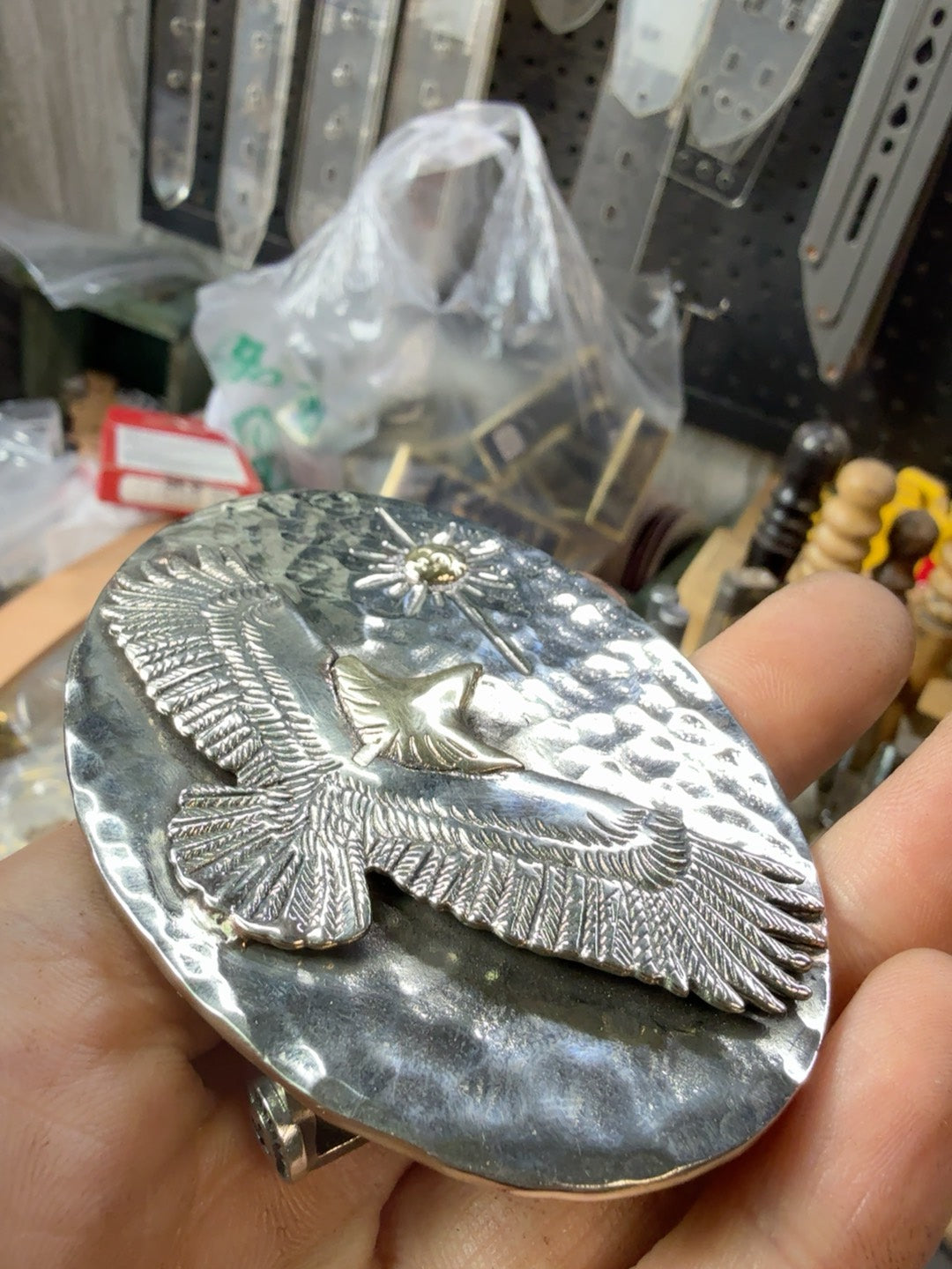 Pure copper vintage eagle belt buckle