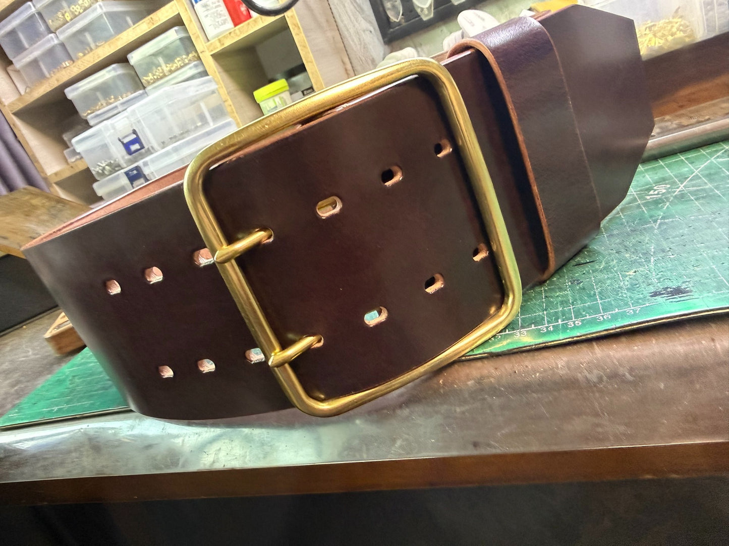 10cm Wide Genuine Top-Grain Leather Weightlifting Belt