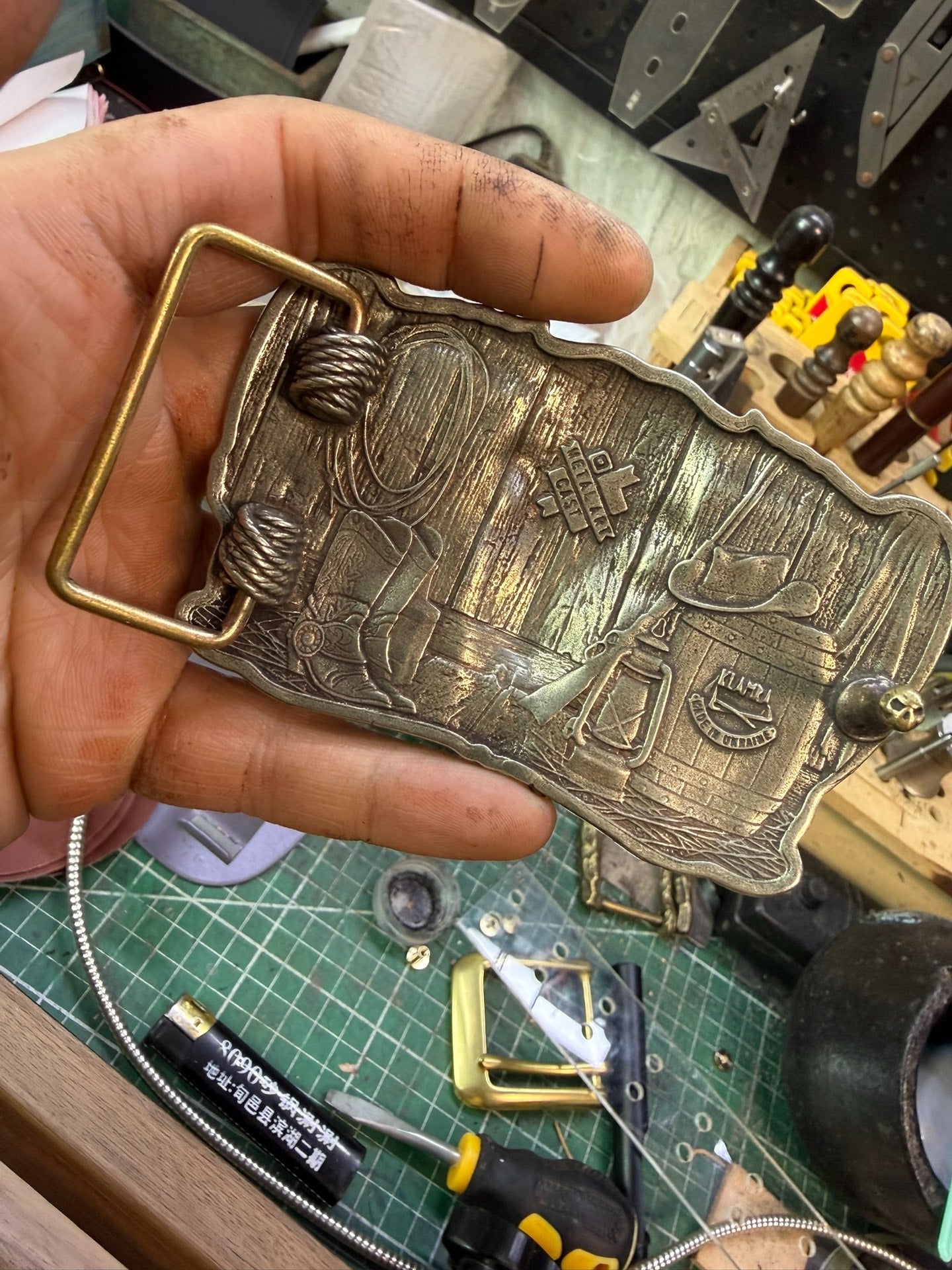 Pure copper Western-Cuba buckle