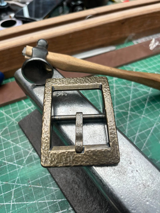 Solid copper vintage handmade hammered belt buckle