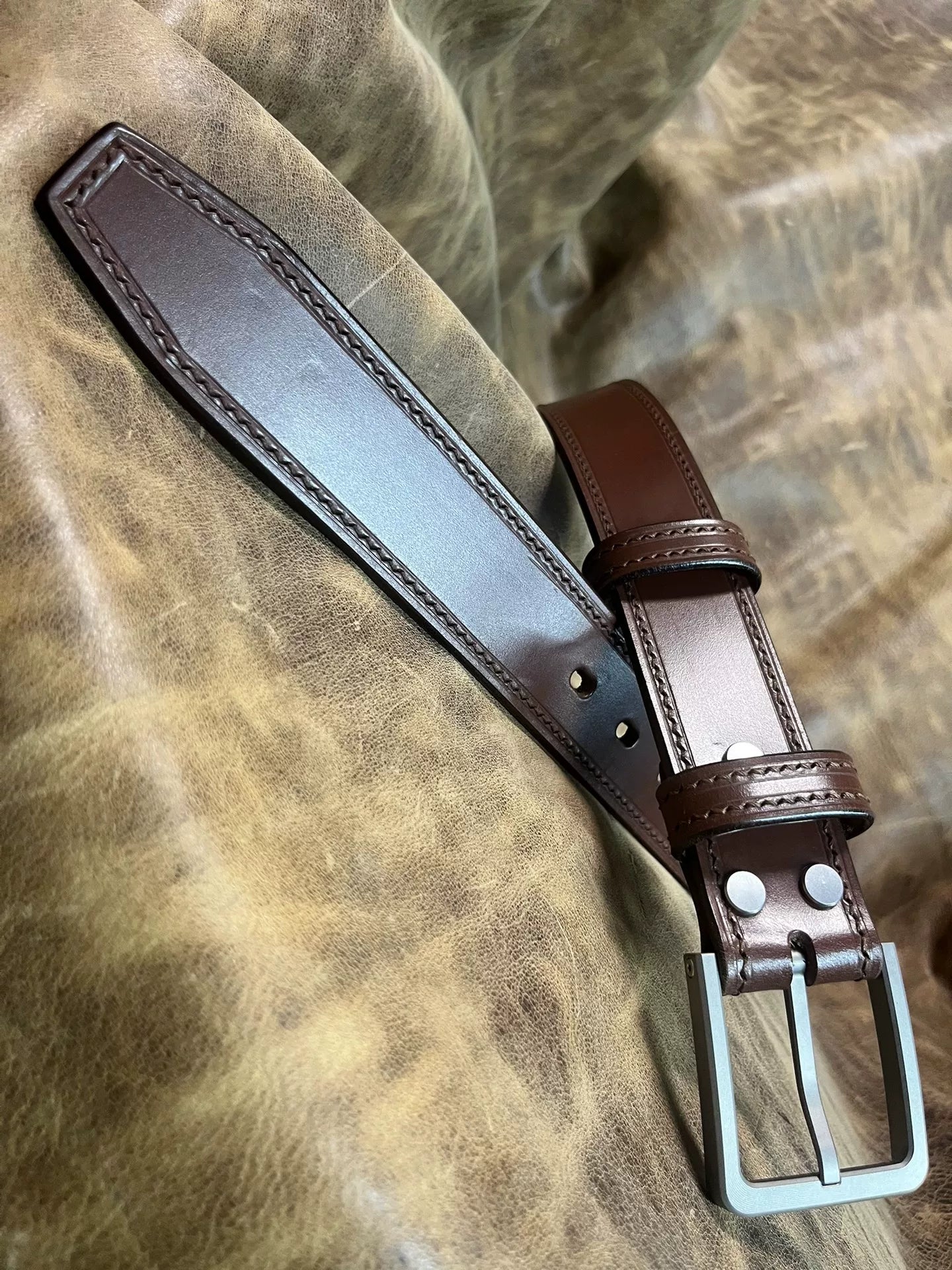TWS Thomas Bridle Leather Business Dress Belt — Imported from UK