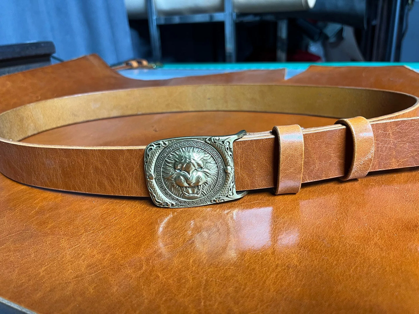 Horwen style oil wax genuine first layer cowhide handmade belt