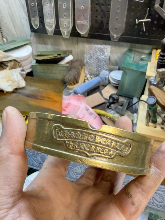 Solid Brass Crow Center Ashtray
