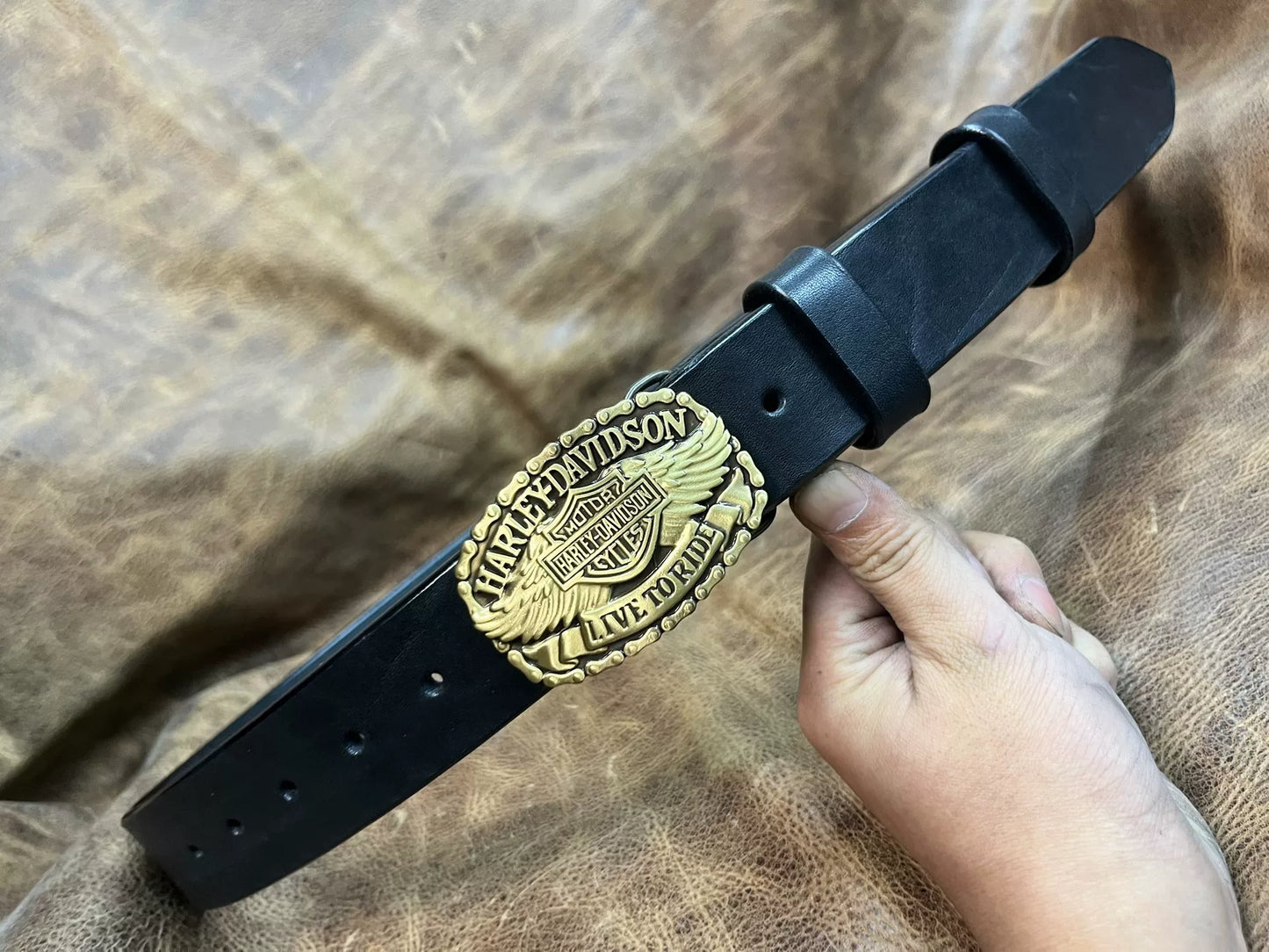 Super awesome 6mm thick North American black dyed bison leather fir…