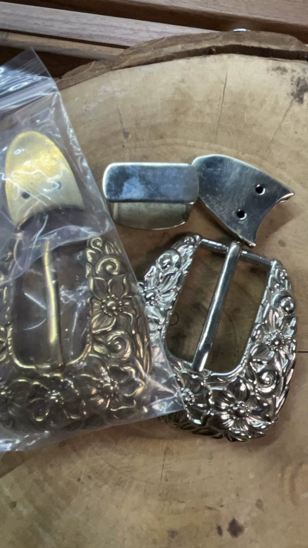 Pure copper new belt buckle feather two sets of pin buckle leaf bel…