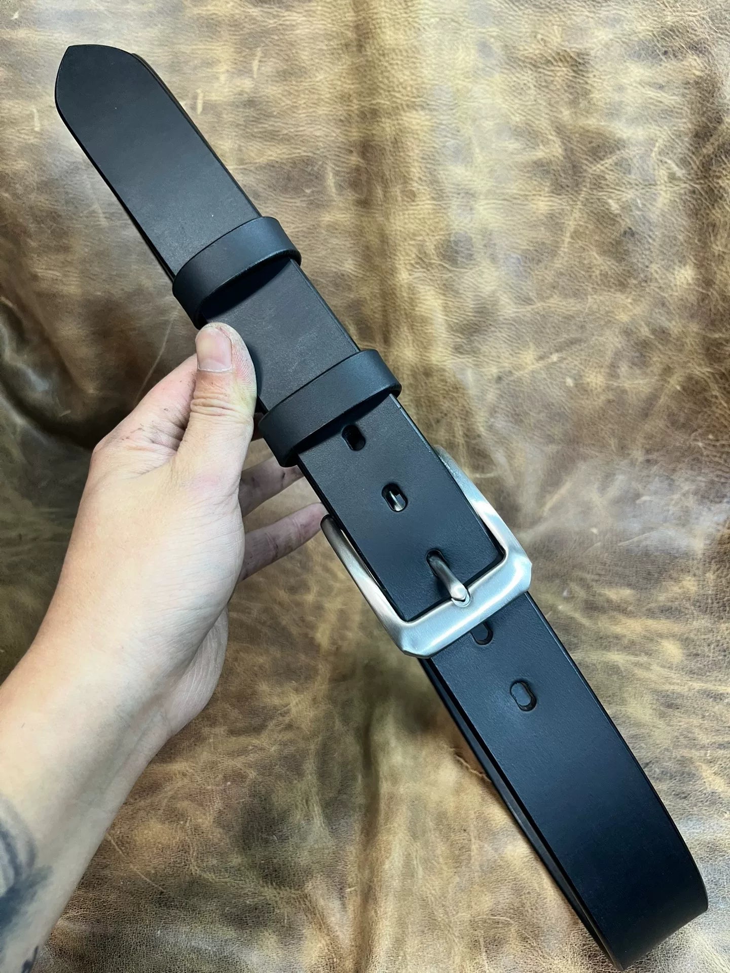 Italian vegetable tanned handmade belt