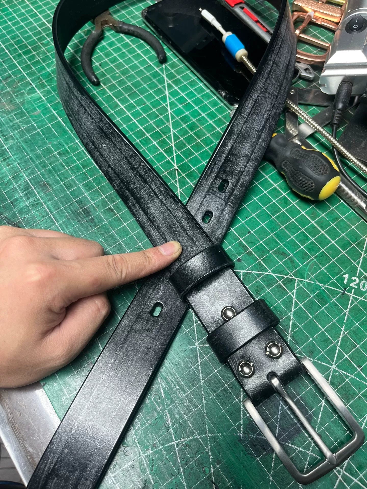 TWS Thomas Bridle Stainless Steel Buckle Belt — 4mm Thick, 3.5cm Wide