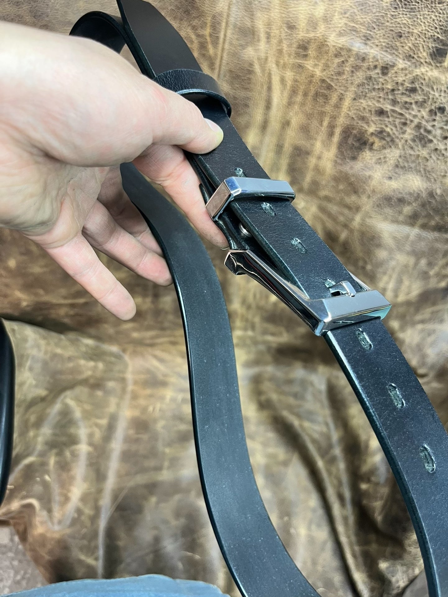TWS Thomas Bridle Leather Business Dress Belt — Imported from UK