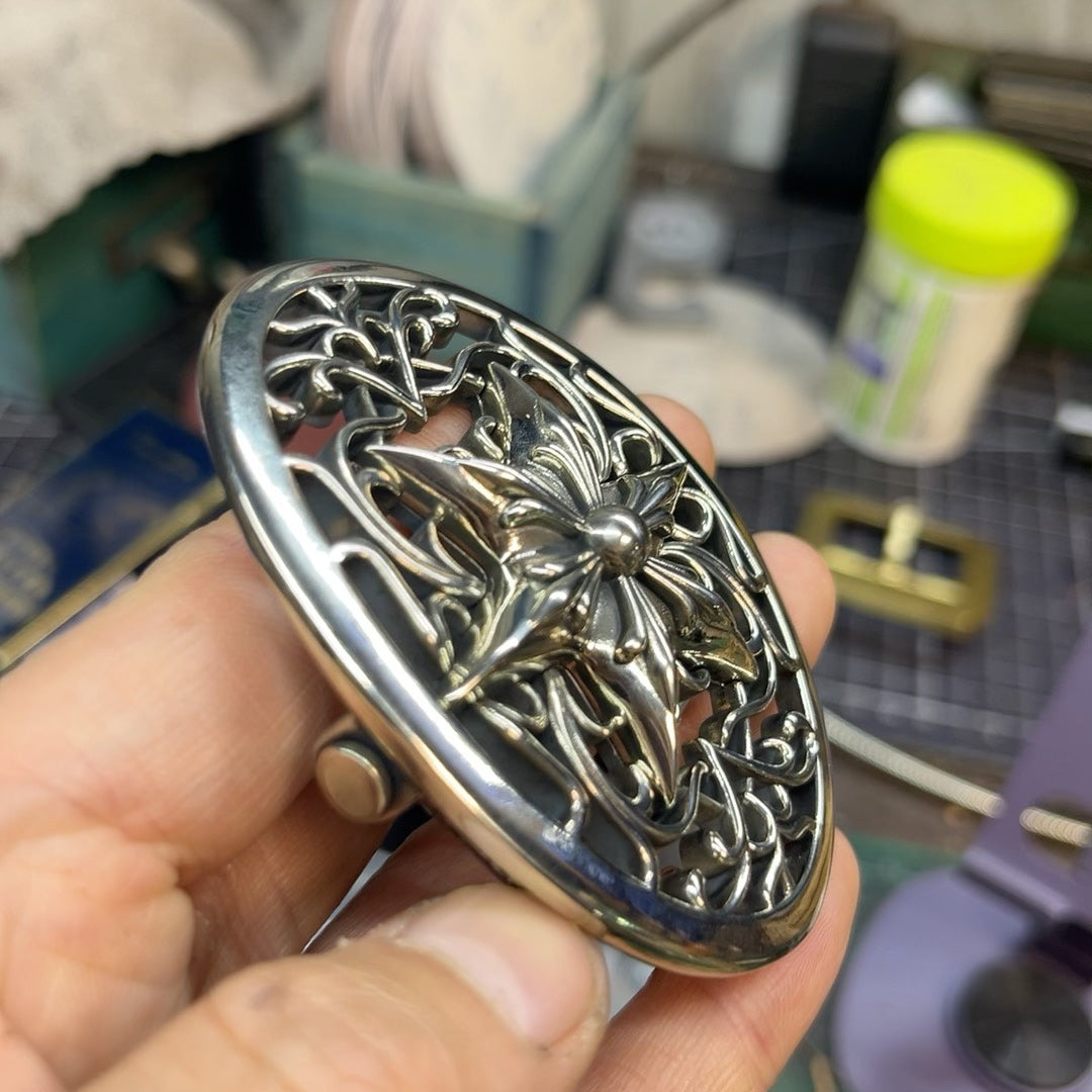 Chrome-Heart Six-Point Star Buckle — Precision Polished, Heavyweight