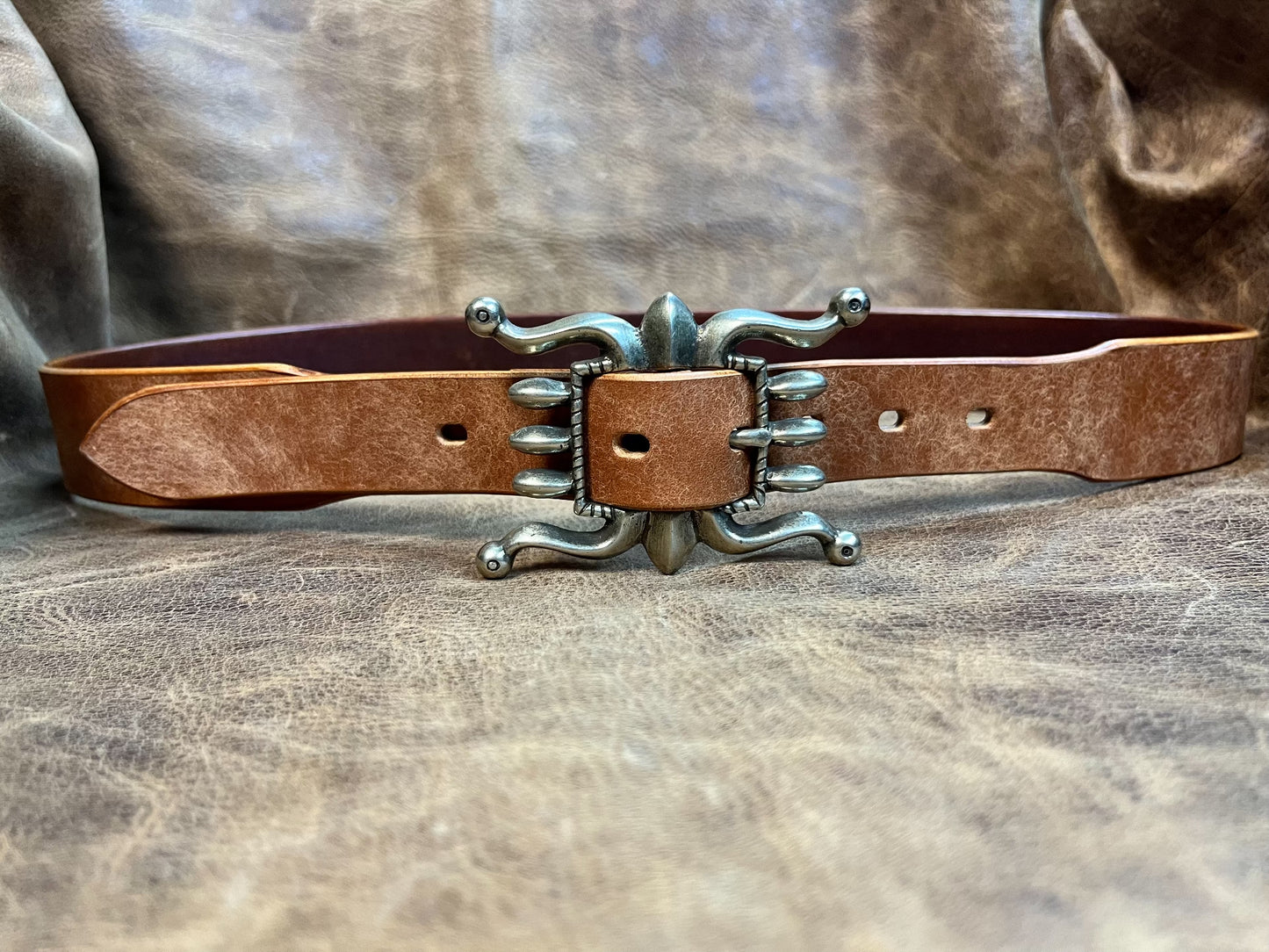 Solid white copper rrl octopus buckle original American western ret…