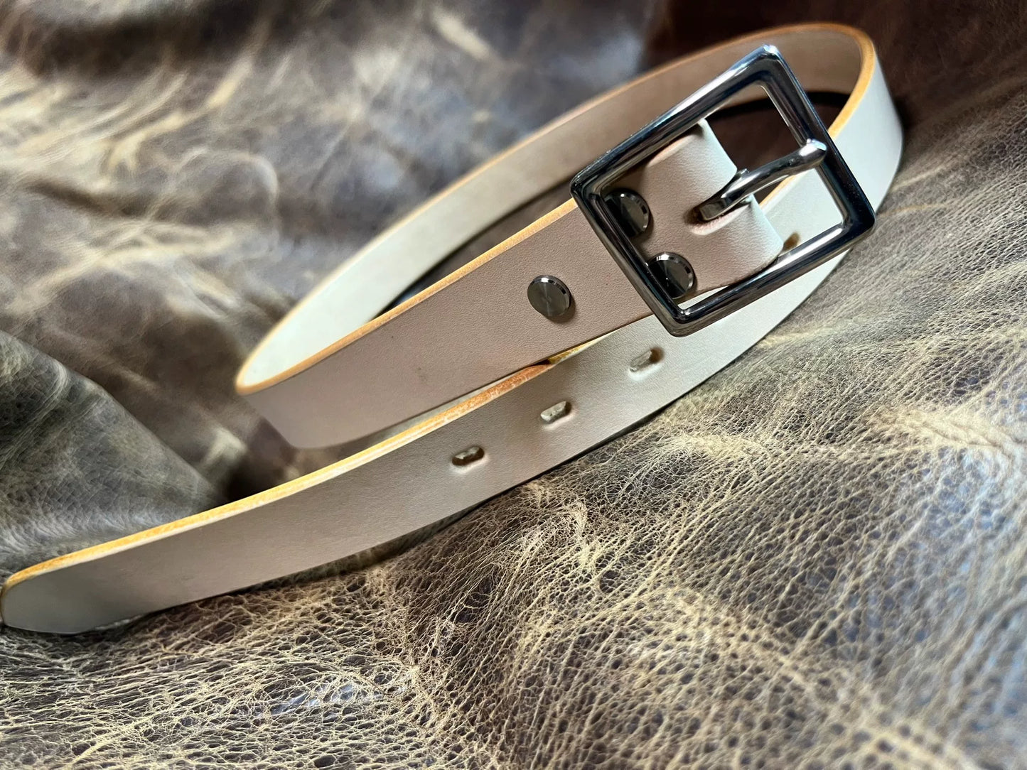 Handmade belt Italian vegetable tanned leather 3 cm wide belt handm…