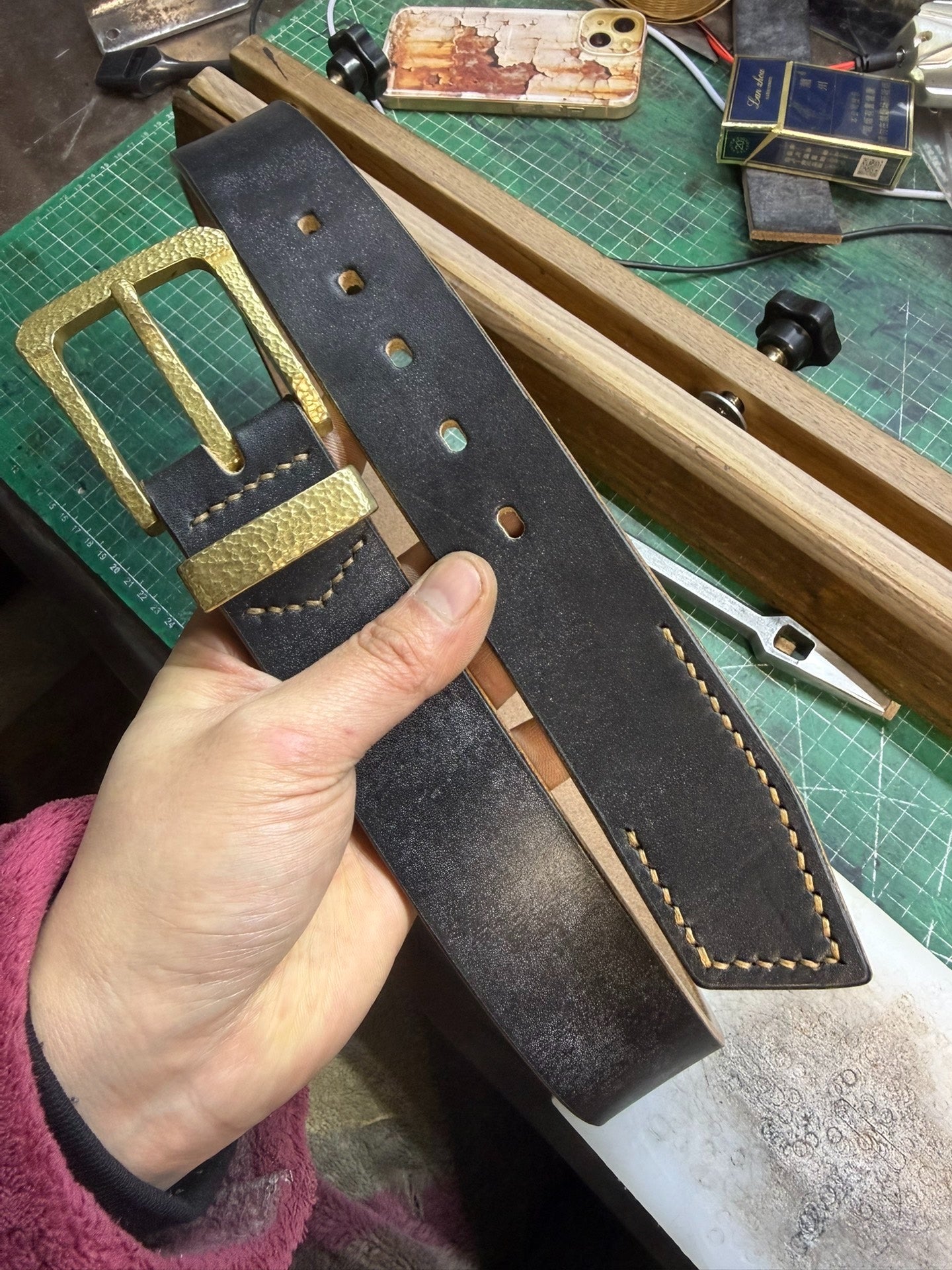 JF.J.Baker full grain bridle leather belt strip handmade belt mater…
