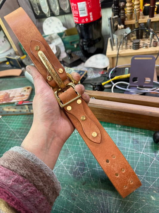 Brand-New Littleton Genuine Leather Cavalry Belt — Quick-Release