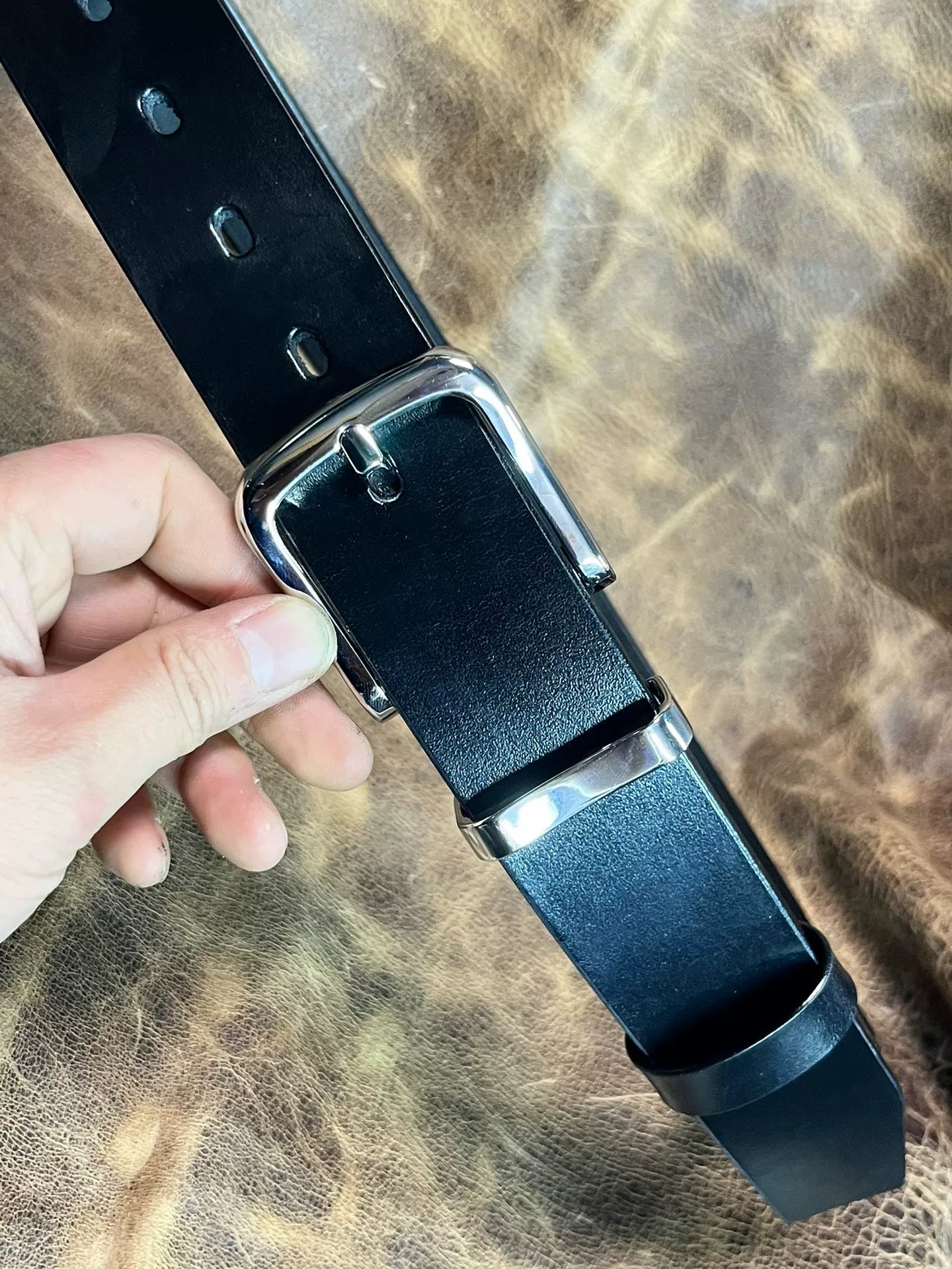 TWS Thomas Bridle Leather Business Dress Belt — Imported from UK
