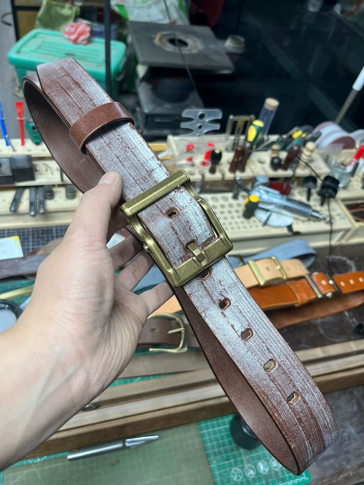 TWS British Thomas Rein leather handmade belt