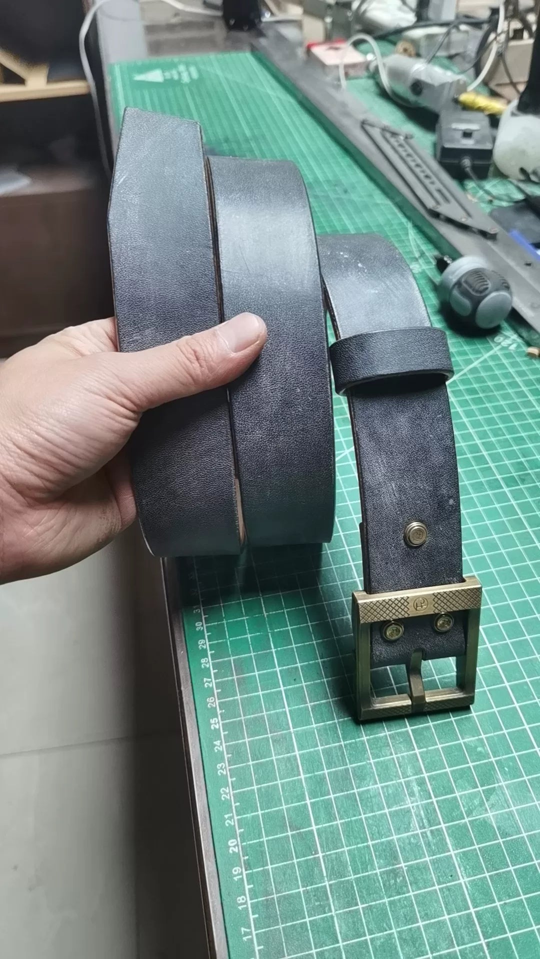 5.5mm JF Horse Rein Black Handmade Belt Professionally Customized