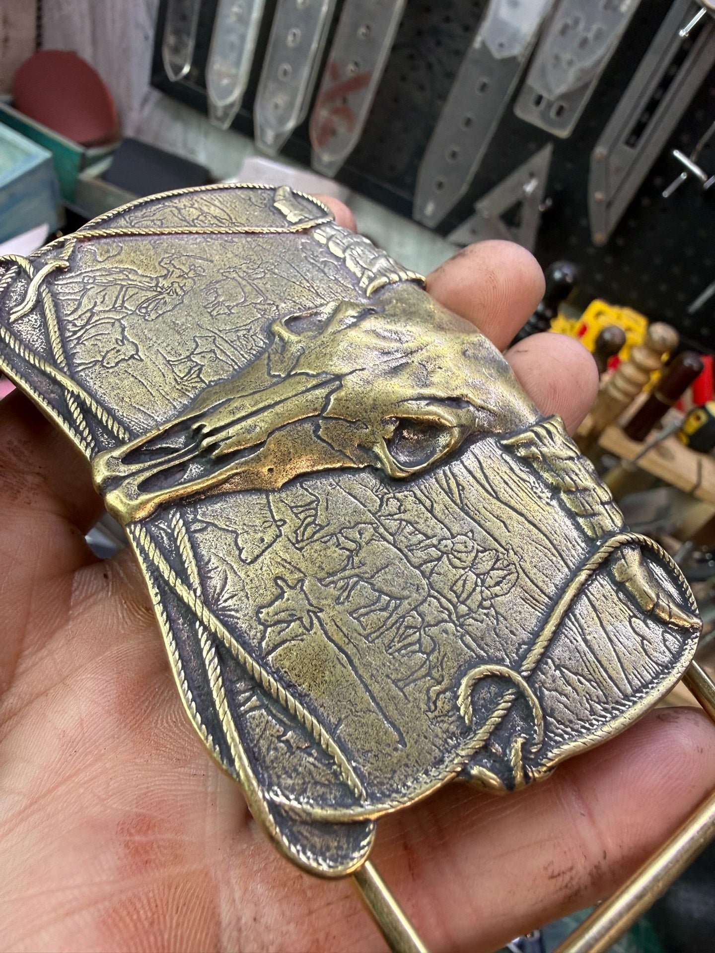 Pure copper Western-Cuba buckle