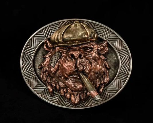 Shelby Bear pure copper handmade custom belt buckle