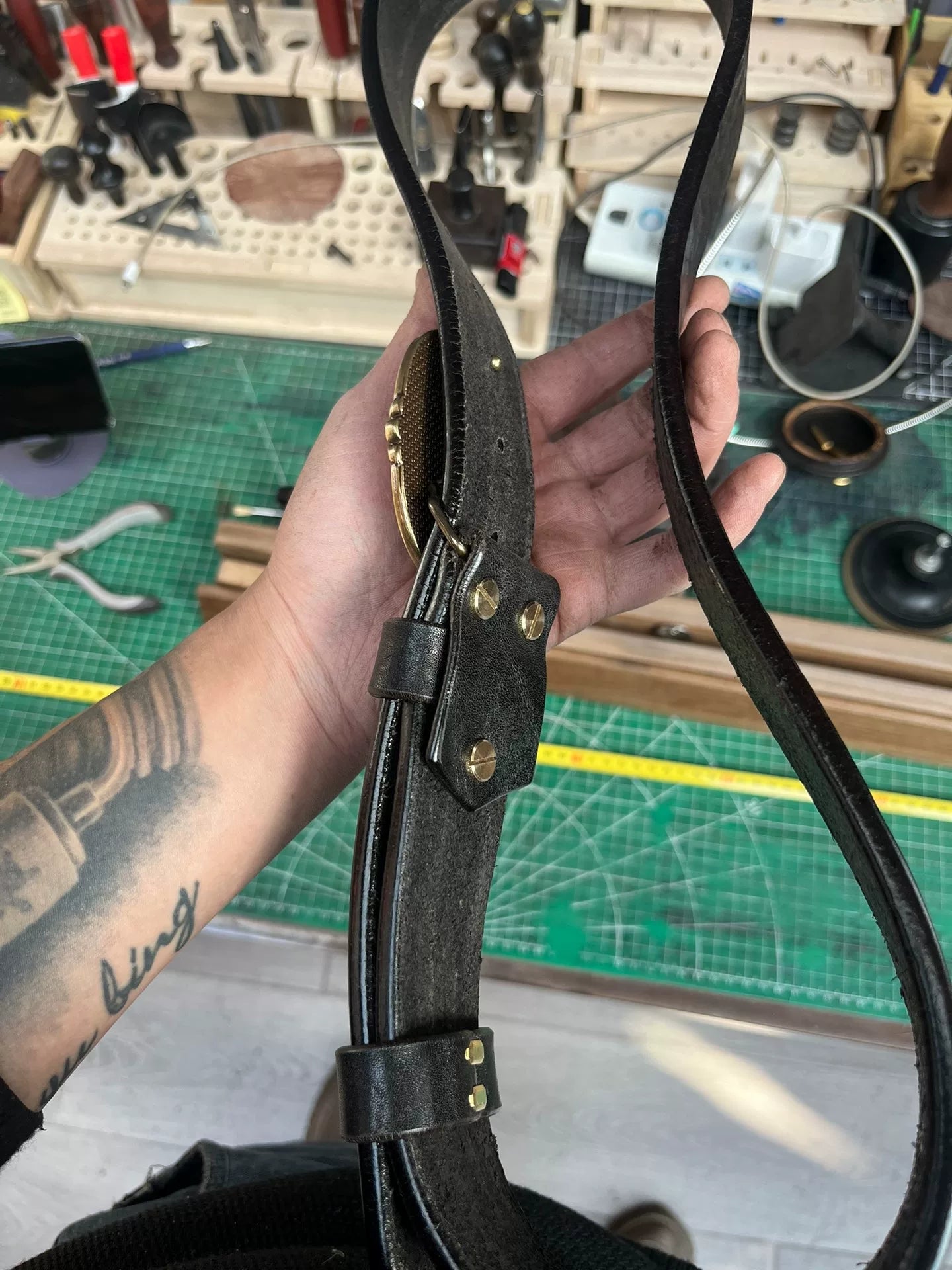 Super awesome 6.5mm thick North American black dyed bison leather f…