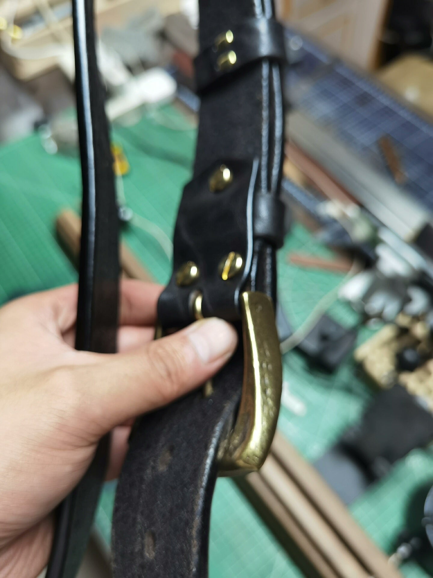 6.5mm Thick North American Dyed Black Buffalo Leather Belt