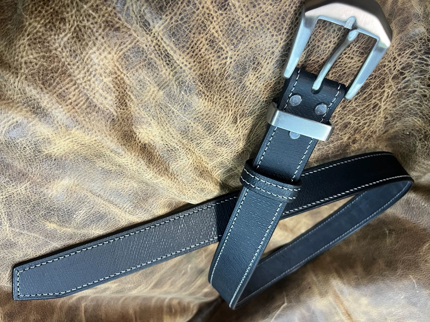Imported Italian saddle vegetable-tanned leather with replica gadfl…