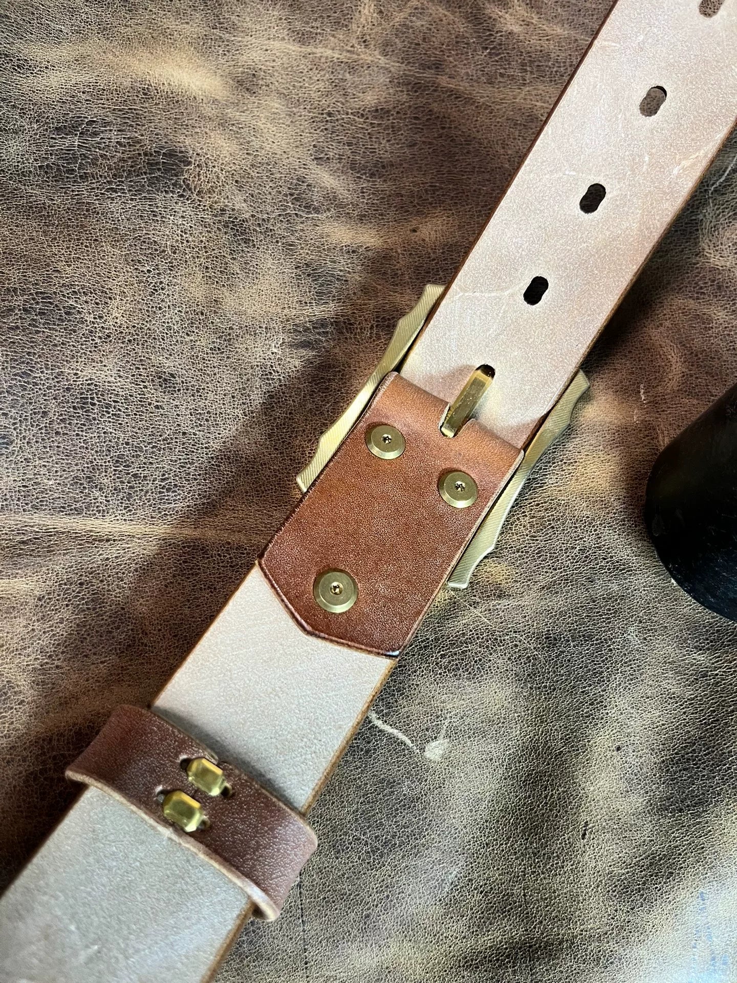 JF full-grain caramel brown bridle leather with authentic West Wind…
