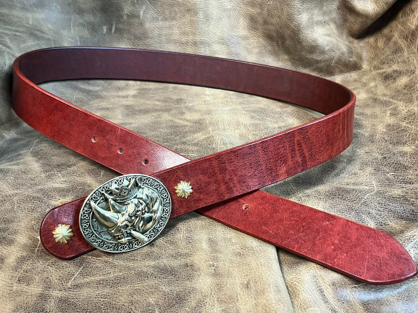 Jiayantang brass realistic rhino belt buckle with Italian vegetable…