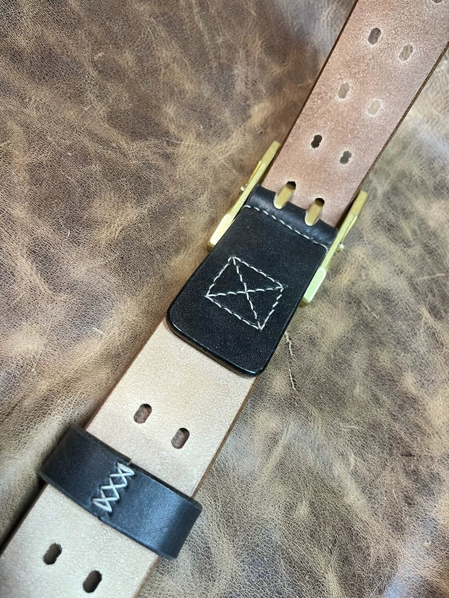 JF Full-Grain Bridle Leather Double-Stitch Handmade Belt