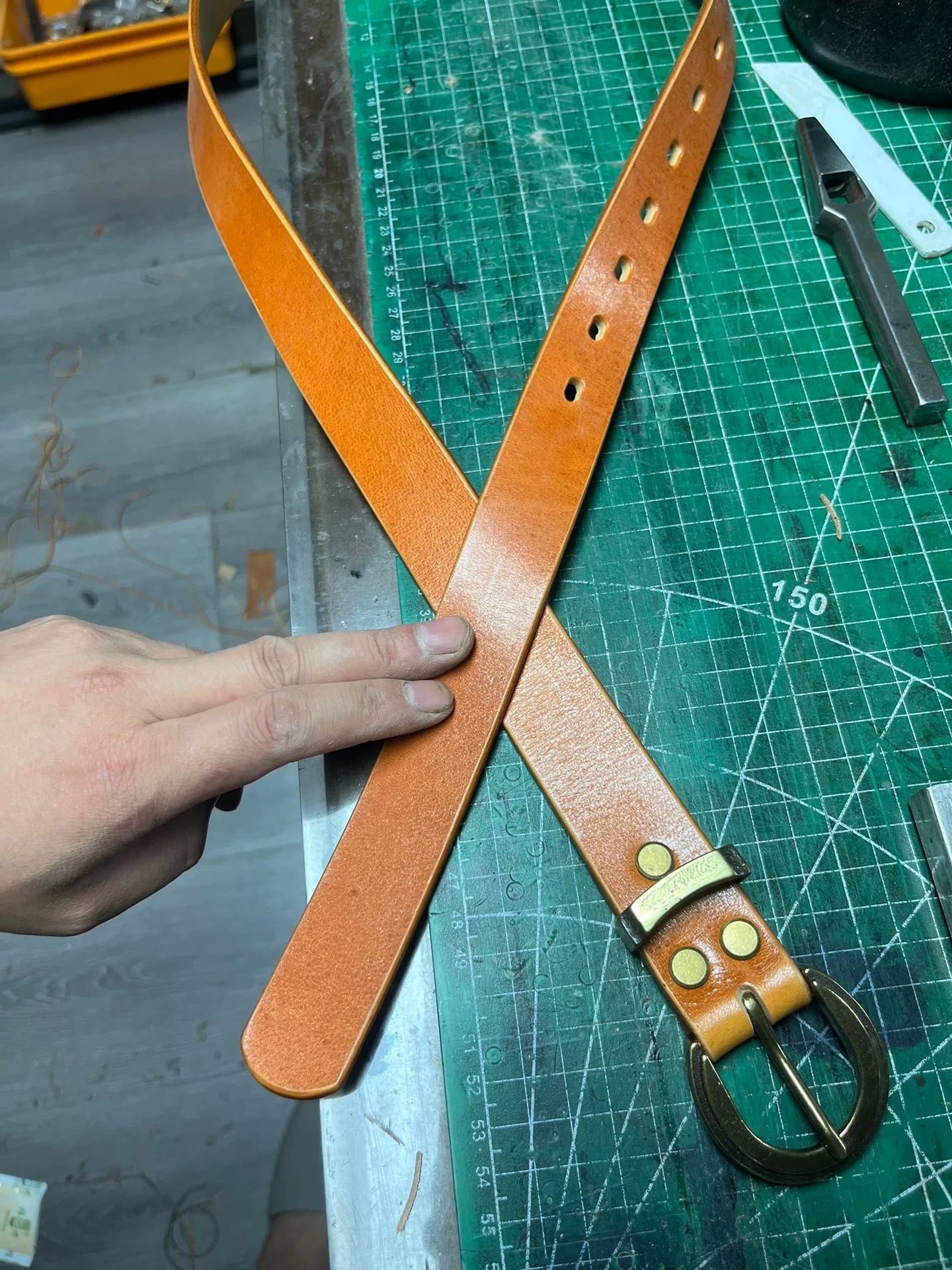 Horwin style sunset yellow top layer cowhide women's handmade belt,…