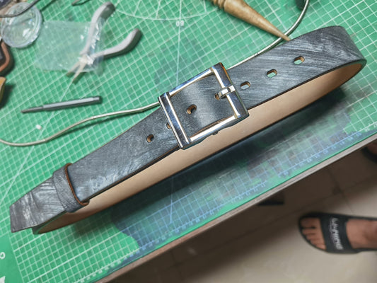 5–5.5mm Black JF Bridle Leather — Full-Grain Handmade Belt