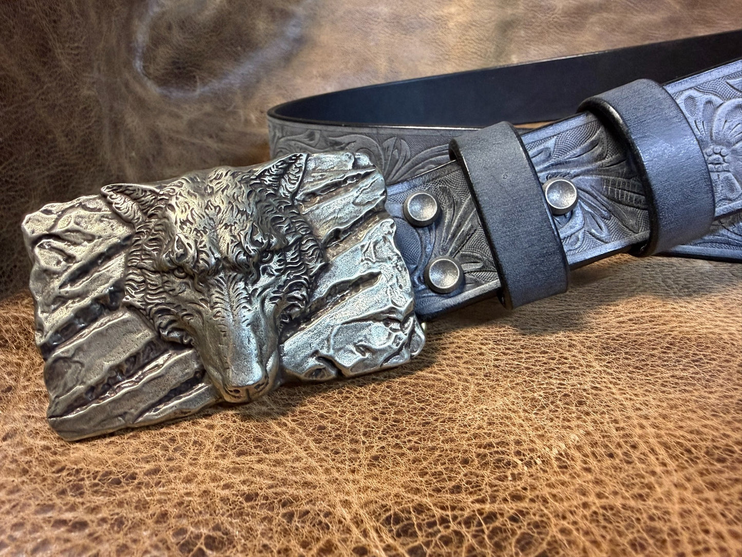 The Italian horse-rein carved handmade belt is custom-made