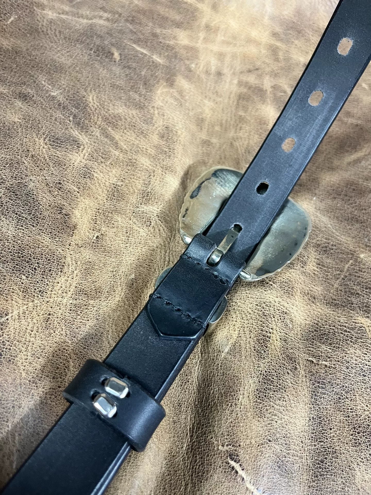 2.4cm Ultra-Narrow Handmade Belt — American Vintage Style
