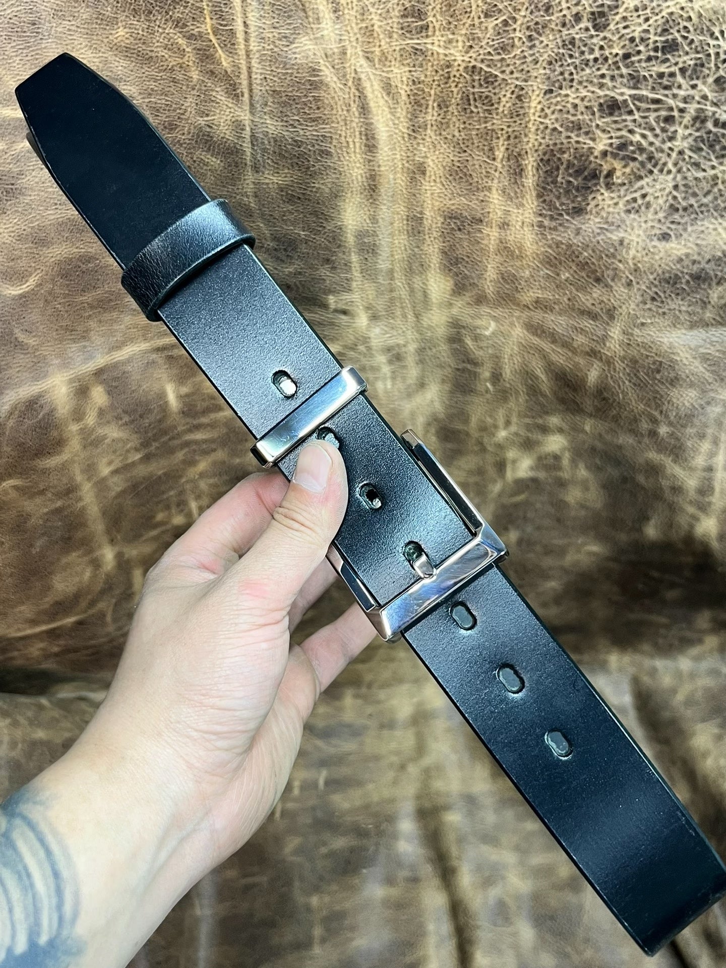 TWS Thomas Bridle Leather Business Dress Belt — Imported from UK
