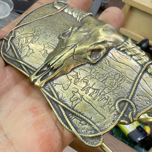 Pure copper Western-Cuba buckle