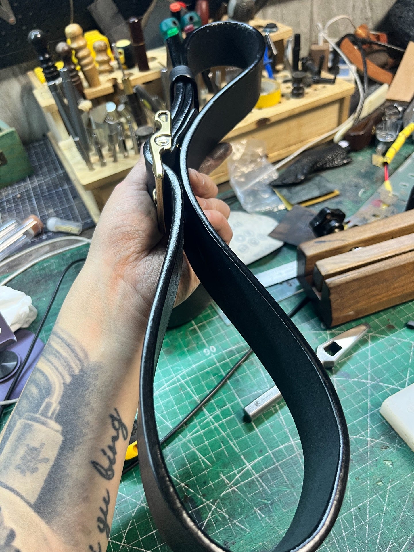 Custom 5.5–6mm North American Bison Leather Handmade Belt
