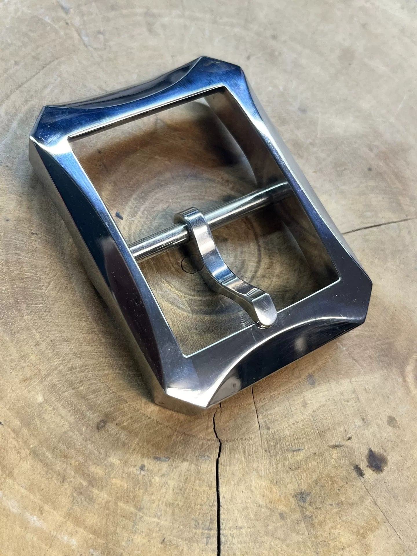 Octagonal Line-Cut 316 Stainless Steel Buckle — 4.05cm Inner Diameter