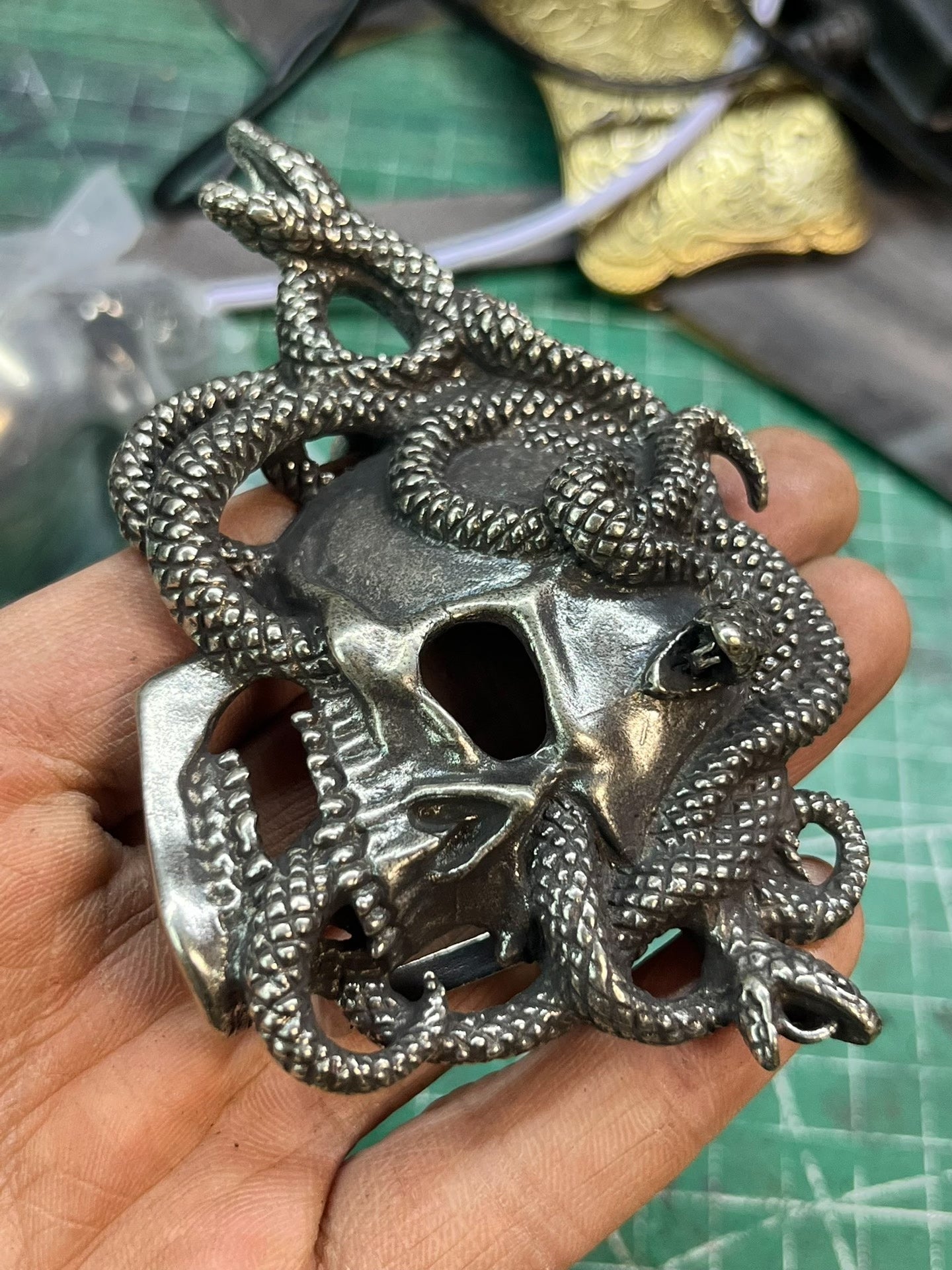 British A brand Alchemy Gothic skull belt buckle belt