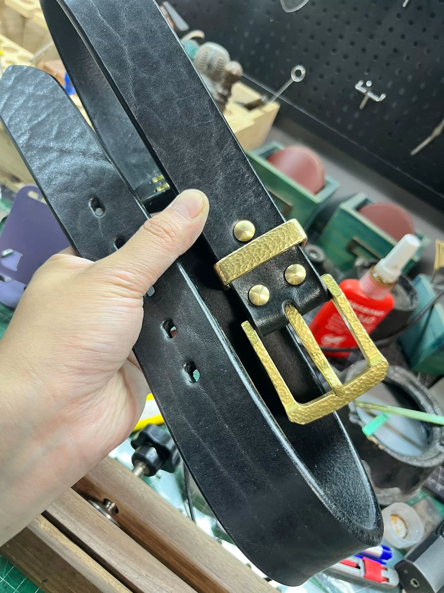 6.5mm Thick North American Dyed Black Buffalo Leather Belt