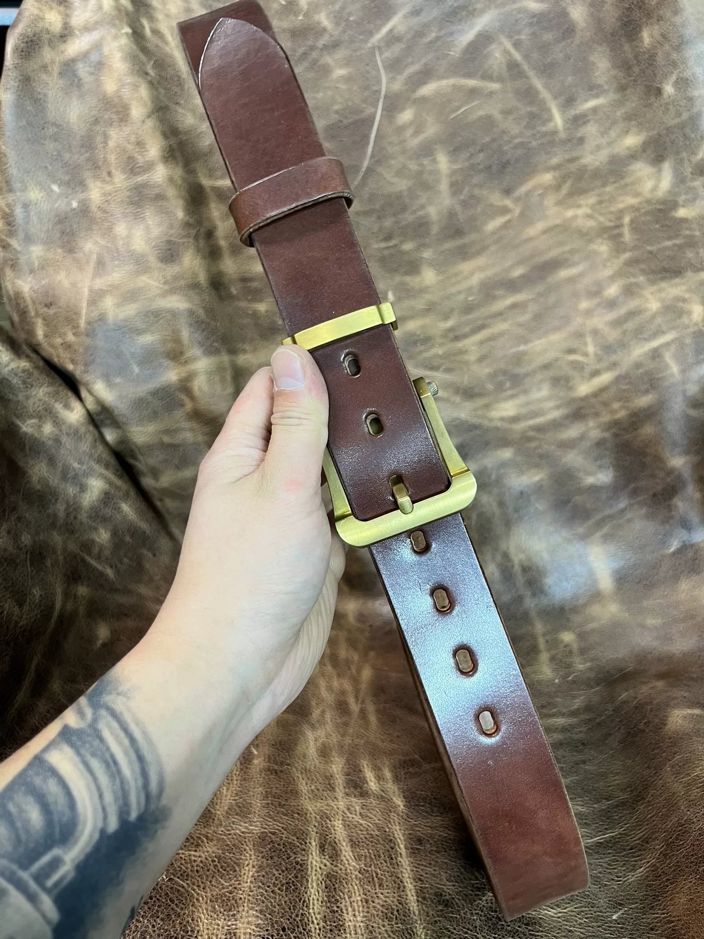 Zhaonan fat brown color with genuine cow buckle