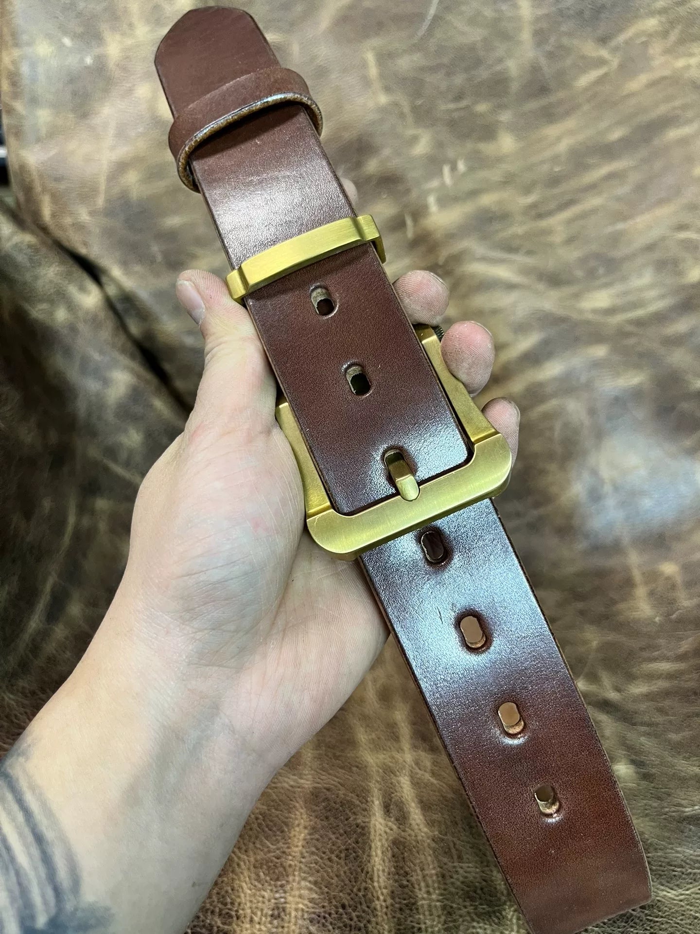 Zhaonan fat brown color with genuine cow buckle
