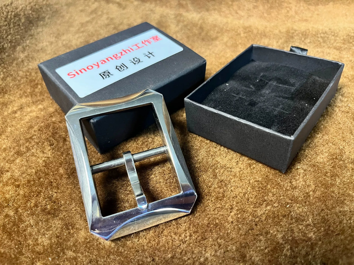 Octagonal Line-Cut 316 Stainless Steel Buckle — 4.05cm Inner Diameter