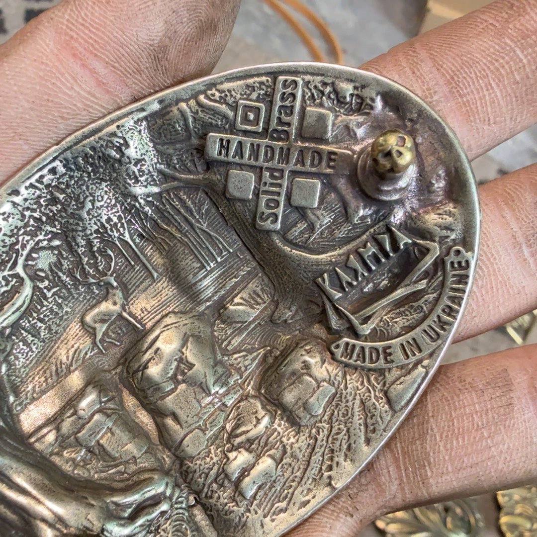 Pure copper Western-Cuba buckle