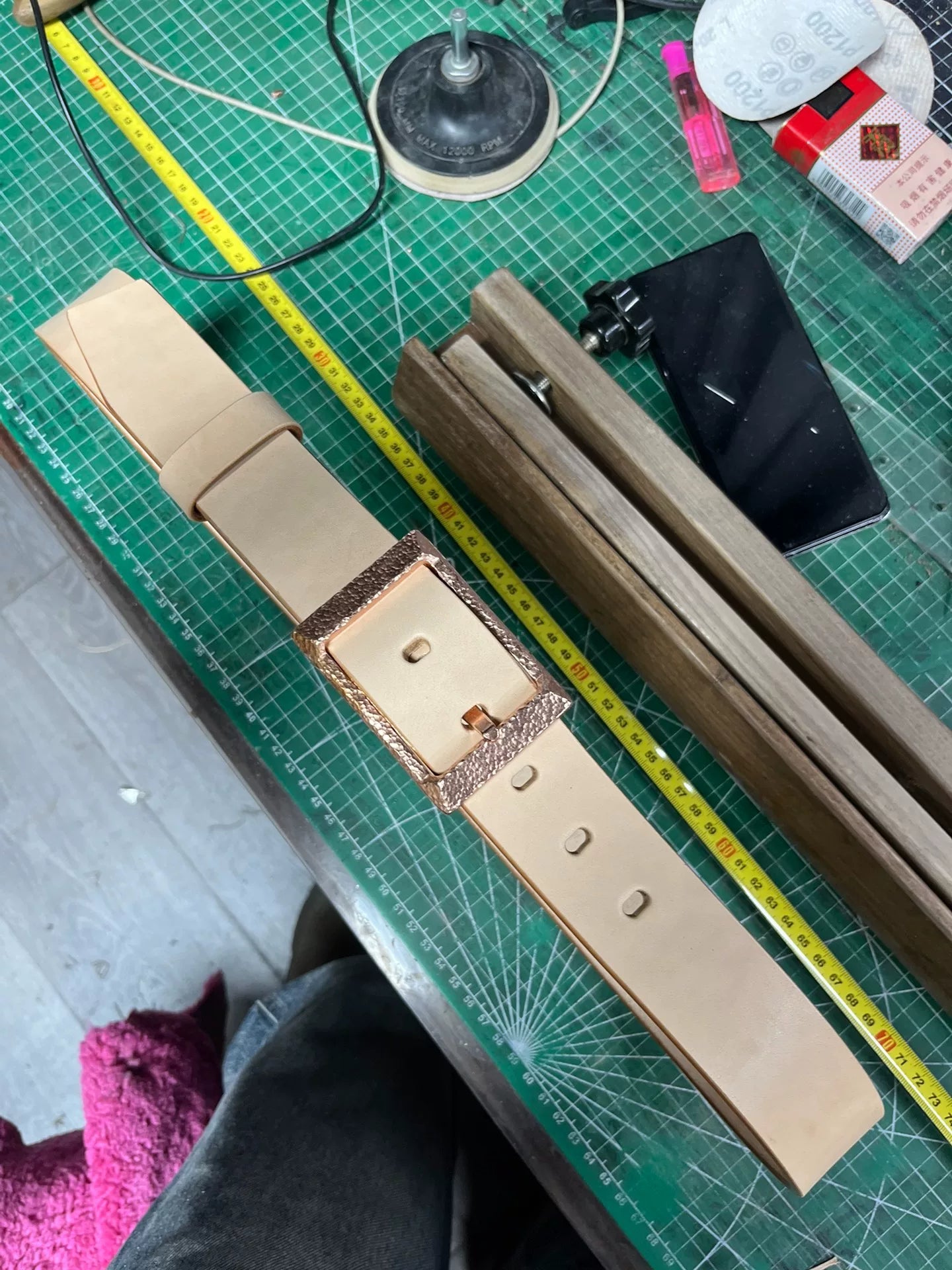 Meian leather handmade belt