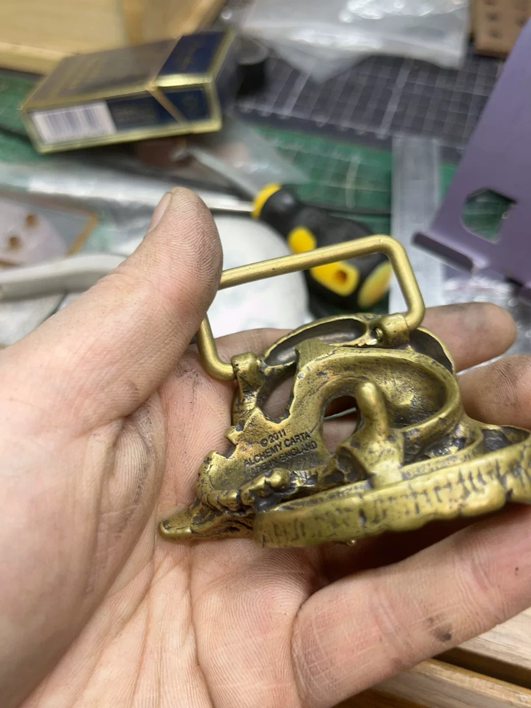 Brass belt buckle in stock