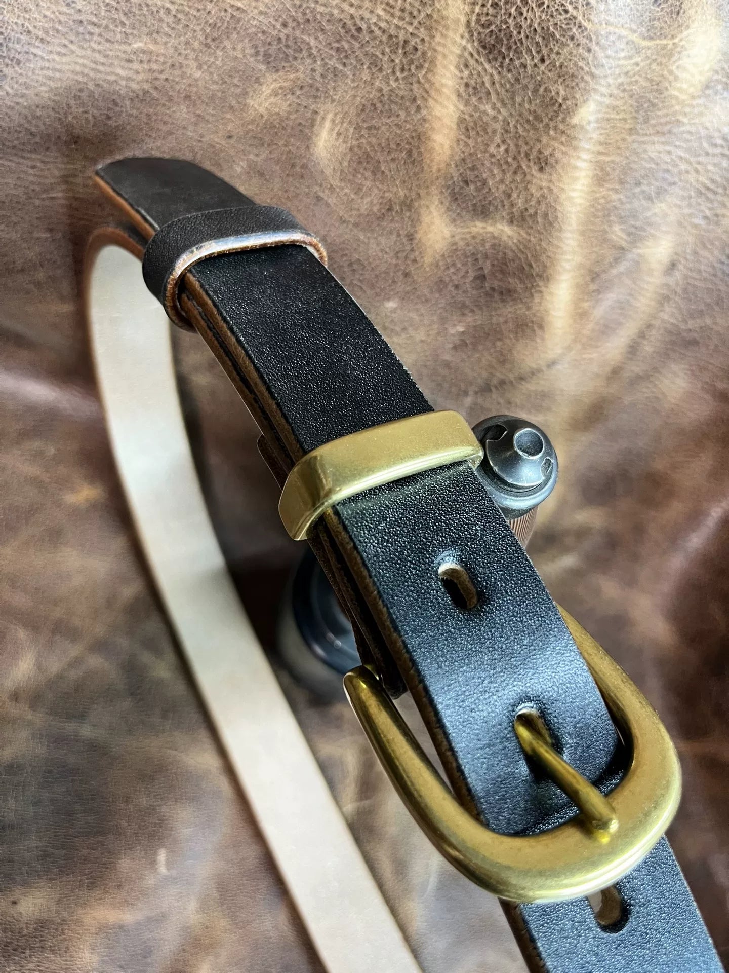 Black JF Horse Rein women's handmade belt