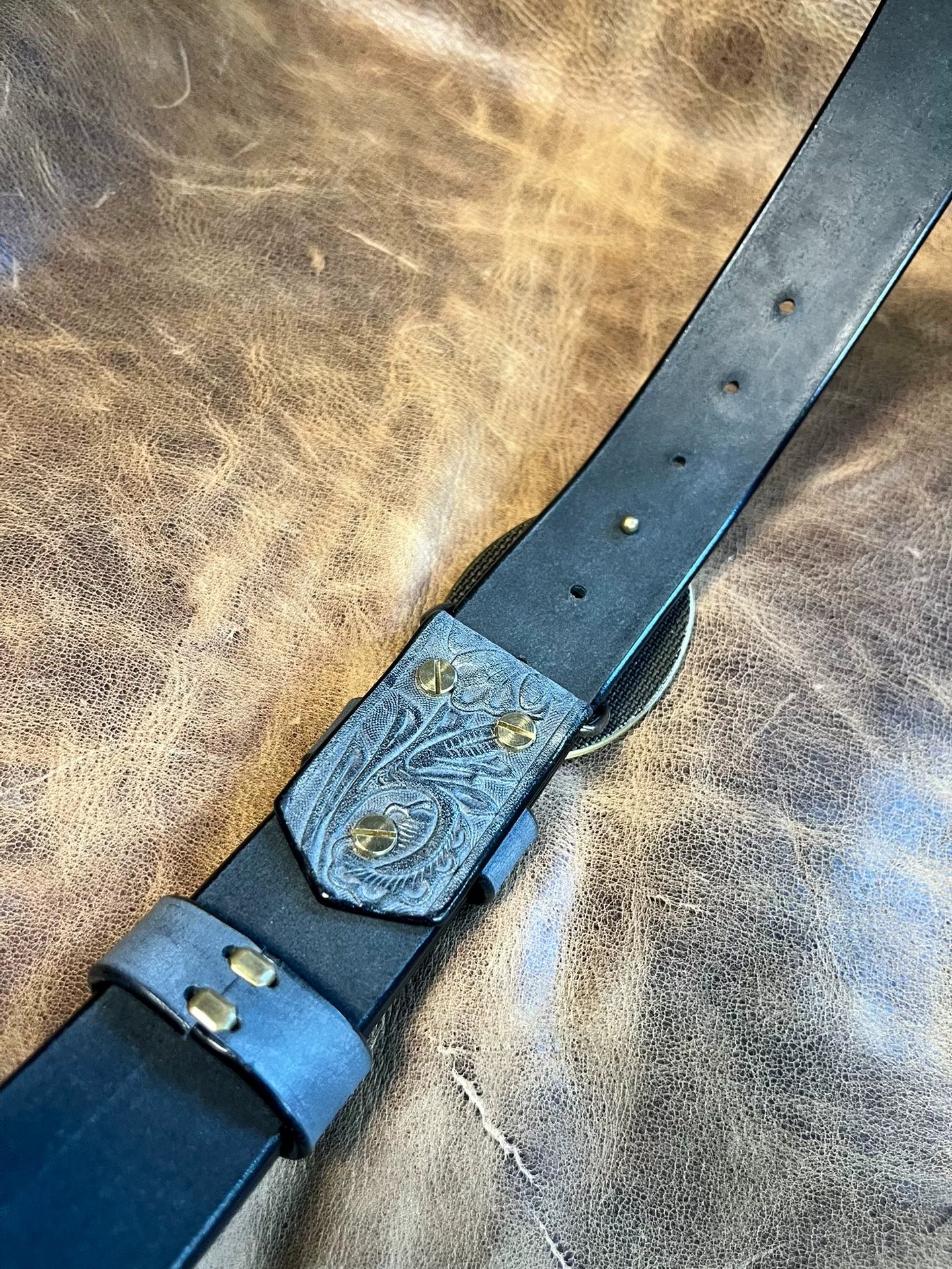 Customized Italian horse rein carving handmade belt