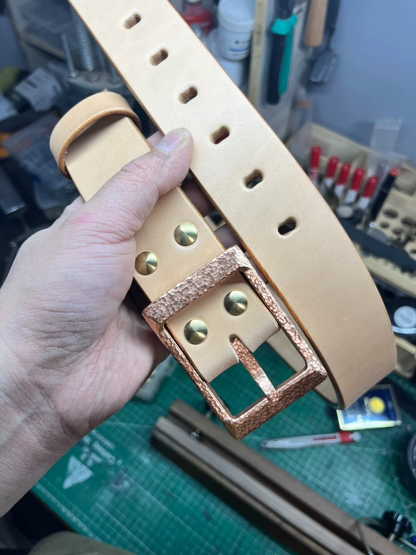 Meian leather handmade belt