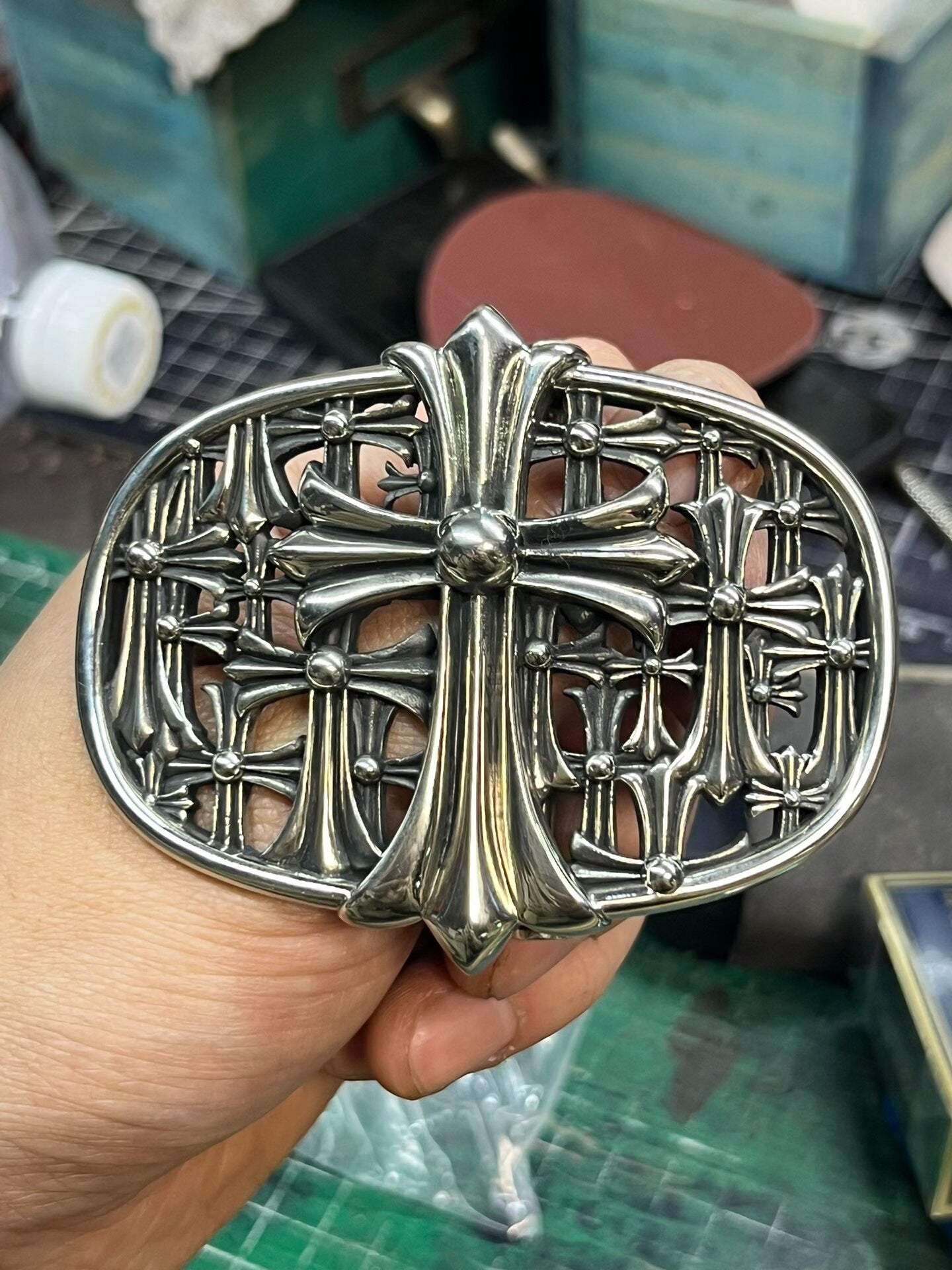 Chrome-Heart Tomb Buckle — Real Item, Clear Engraving